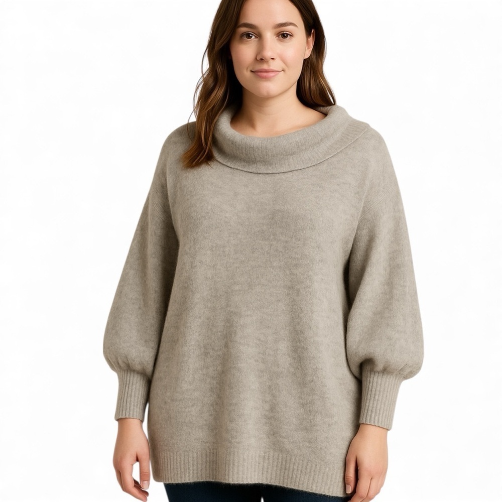 H&M Mohair Wool Blend Oversized Sweater Gray Talla 10 EU 40